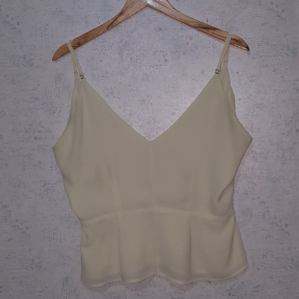 Pastel yellow low back tank top like blouse